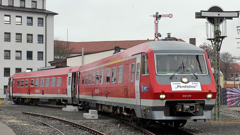 56. MEC 01 Medienabend: Das Projekt RSB Nordostbayern und der Pendolino - Geschmückt war der VT 610 019/519 am letzten Tag unterwegs. - Foto: Matthias Maier