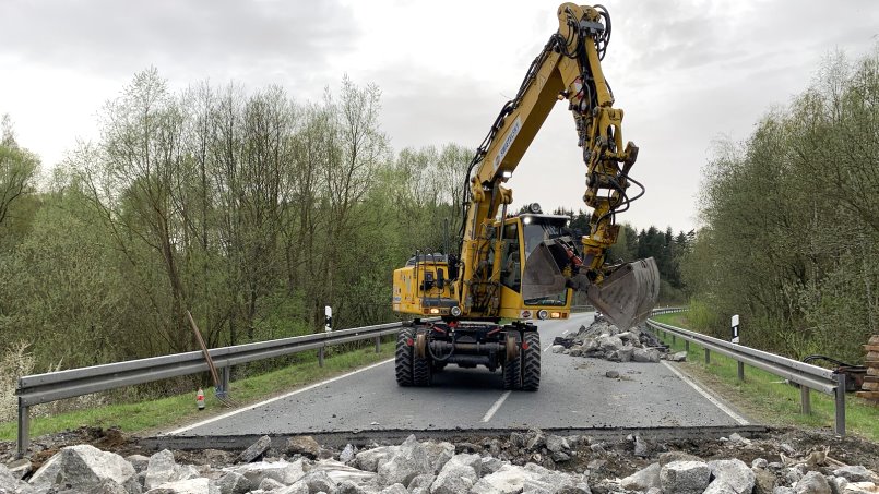 Zeller Lokalbahn: Bauarbeiten Bahnübergang - Foto: Dennis Philipp, Münchberg